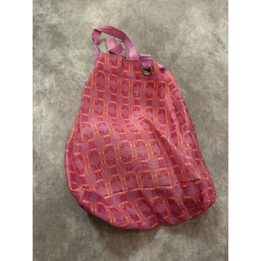 Box Reusable Shopping Bag Double Handle Geometric Pink/Orange 14x8x12 in
